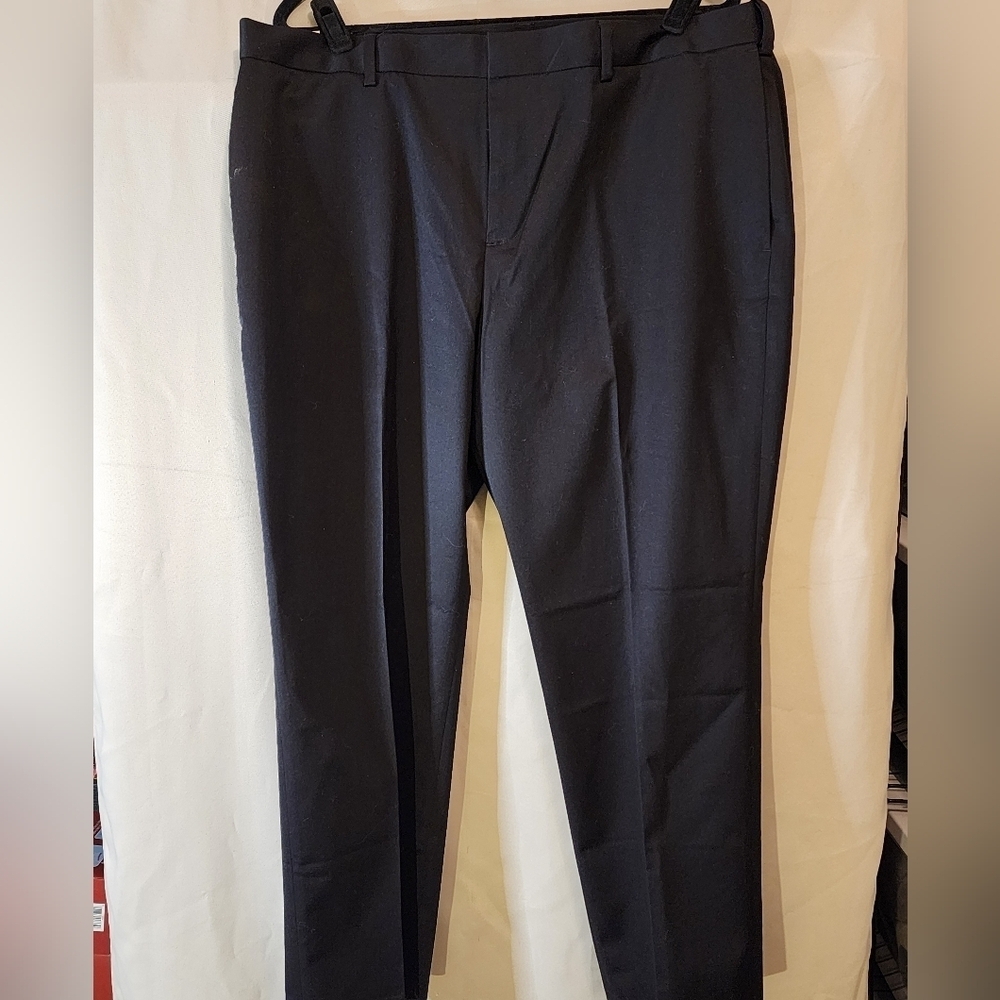 Perry Ellis Mens Premium Flex Twill Dress Pant No-Iron 38x29 Flat Front Black NW